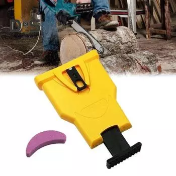 Точилка для цепной пилы Универсальная точилка для цепной пилы Портативный быстрозатачиваемый точильный камень для цепной пилы 14/16/18/20 дюймов жёлтый