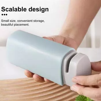 Точилка для фруктов Yousheng Cutter Sharpener, двухступенчатая безопасная для пальцев заточка кухонных ножей и ножниц синий