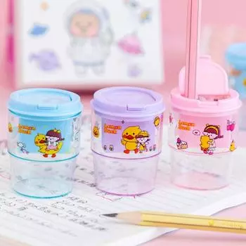 Точилка для карандашей с 2 отверстиями, мультяшные узоры, точилка для карандашей с мультяшными узорами для начальной школы 1pc