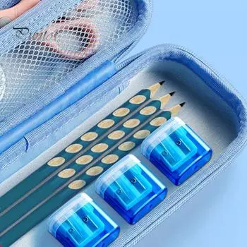 Точилка для карандашей с двумя отверстиями и коробкой для хранения Премиум-лезвие для дома и офиса Детская точилка для карандашей Канцелярские принадлежности розовый