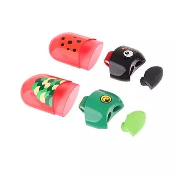 Точилка для карандашей с двумя отверстиями и ластиком Божья коровка / Рыба / Орел Милая канцелярская игрушка A3