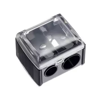 Точилка для карандашей с двумя отверстиями Механическая точилка для карандашей Косметическая точилка Точилки для макияжа чёрный