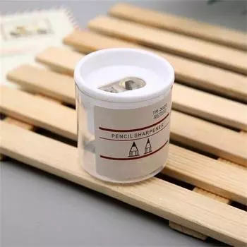 Точилка для карандашей с крышкой Съемная круглая ручная точилка для карандашей с двойным отверстием Школьные принадлежности