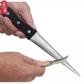 Точилка для кухонных ножей из нержавеющей стали, алмазный конический напильник, ножницы, шлифовальные изогнутые точилки для ножей, инструмент для заточки кухонных ножей 1pcs