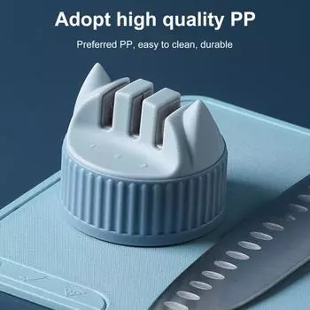 Точилка для кухонных ножей Yousheng, 3-ступенчатая точилка для кухонных ножей, грубая, мелкая, противоскользящая, быстрая заточка для домашнего ресторана бежевый