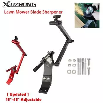 Точилка для лезвий газонокосилки с регулируемым углом наклона 15°- 45°, с шарикоподшипниковой ручкой для правых и левых лезвий, для использования с угловой шлифовальной машиной красный