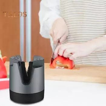 Точилка для ножей 15/20 градусов Профессиональная роликовая точилка для ножей Легкая заточка ножей Кухонный инструмент для домашнего ресторана серый