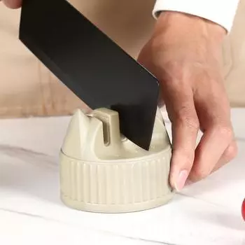 Точилка для ножей, 3-ступенчатая точилка для кухонных ножей, грубая, мелкая, противоскользящая, быстрая заточка, инструмент для дома синий