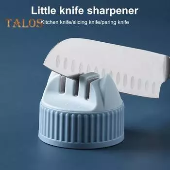 Точилка для ножей, 3-ступенчатая точилка для кухонных ножей, грубая, мелкая, противоскользящая, быстрая заточка, инструмент для домашнего ресторана синий