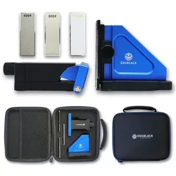 Точилка для ножей EDGBLACK Flex Rolling, точильный камень, который может затачивать однолезвийные алмазные керамические лезвия с футляром #400/800 #1000 [Подлинный продукт/гарантия синий