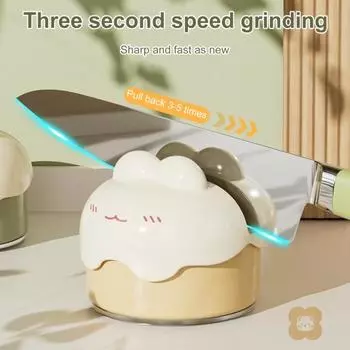 Точилка для ножей Профессиональная ручная точилка для ножей для заточки мультяшных кухонных ножей Улучшенная рукоятка Инструмент для быстрой заточки жёлтый