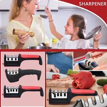 Точилка для ножей Ручная профессиональная точилка для ножей, диски из карбида вольфрама, алмазные точильные камни - эргономичная One Size