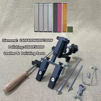 Точилка для ножей с фиксированным углом заточки Профессиональная кухонная точильная головка Точильный камень для заточки ножей Алмазные точильные камни Black