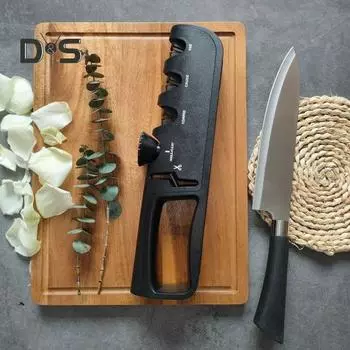 Точилка для ножниц 4 в 1 Точилки для кухонных ножей Регулируемый угол заточки Ручные точилки для ножей чёрный