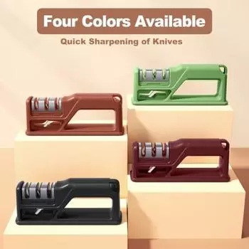 Точилка для ножниц Sharp Durable Hanging to Store Трехсекционный точильный камень для ножниц чёрный