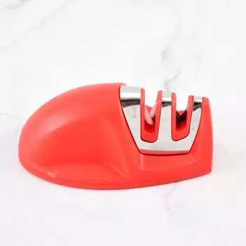 Точилка из нержавеющей стали. 2-ступенчатый точильный камень. Алмазный и керамический предметный столик. Нескользящее основание. 3 цвета, доступные для домашнего использования. красный