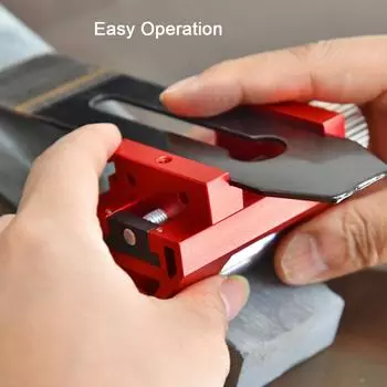 Точилка с регулируемым углом, приспособление для заточки деревообрабатывающего инструмента, регулировка зажима, наклонные кромки, крепежный кронштейн для стамески по дереву красный