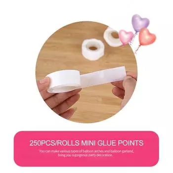 Точка клея для воздушных шаров, 250 шт., точечный клей, прозрачные съемные клейкие точки, двухсторонние полоски ленты для баллонов прозрачный