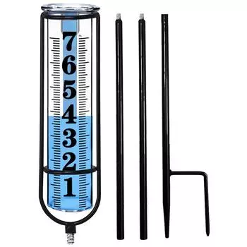 Точные дождемеры для наружного применения, регулируемая высота, дождемер с утолщенной пластиковой трубкой и металлическим колышком для двора, газона, сада extended