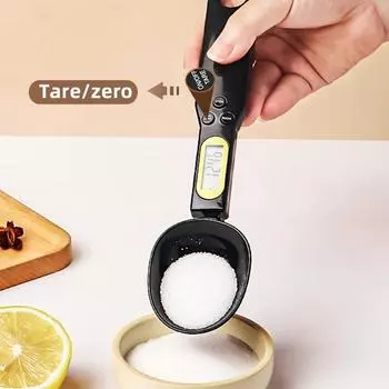 Точные пищевые весы для ингредиентов, электронные весы для приготовления пищи, выпечки, домашняя кухонная ложка, мини-электронные мерные весы-ложки чёрный