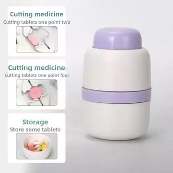 Точный делитель таблеток и резак для таблеток - Портативный инструмент для деления на 4 части с безопасным лезвием для точной дозировки лекарств