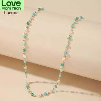 Tocona Bohemian красочные бусины цепи колье колье для женщин очарование ручной работы украшения для вечеринок Прямая поставка