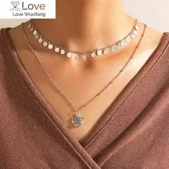 Tocona Ins модная подвеска в виде короны, ожерелье в стиле бохо с кисточками, серебряный цвет, многослойная цепочка, ювелирные изделия для женщин, воротник 17470