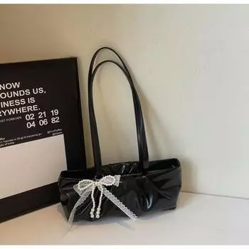 Today s popular niche shoulder bag women s spring new underarm high-end textured bag women чёрный