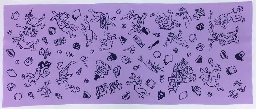 Todaya Tenugui Choju Giga of the Wild Tea Ceremony 378 Shoten, Niwa-zome (hand towel), (Caricature Animals) Picture,