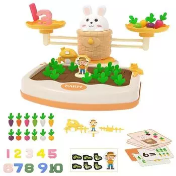 Математическая игрушка Монтессори для малышей, сбор урожая редиса, игра на память, цифровые весы, обучение счету, раннее образование, приходское обучающее пособие CHINA
