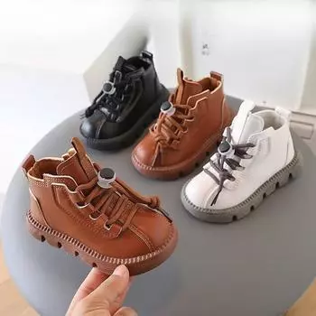 Обувь для малышей Детская обувь Весенняя и осенняя обувь для малышей 1-5 лет Одинарная обувь Обувь для мальчиков Короткие ботинки для девочек 25 чёрный