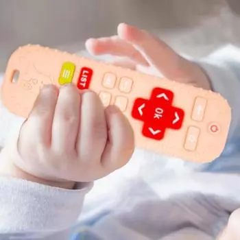 Toddler Teether Soft Molar Simulated Sanitary Baby Remote Control Product небесно-голубой