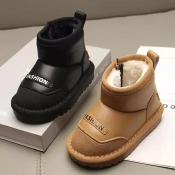 Toddlers Kids Snow Boots for Girls Boys Cotton Shoes Non-slip Thermal Warm Hot Children Fashion Ankle Boots for Infants Hot Soft 22 чёрный