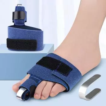 Toe Care Tools Arthritis Toe Splint Foot Correction Brace Joint Stabilizer Toe Fix Strap Protector синий