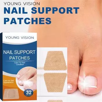 Пластырь для ухода за ногтями ног Мягкая вставка для ногтей Серый патч для ухода за ногтями Восстанавливающий пластырь для ногтей 32pcs