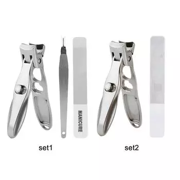 Toenail Clippers with Nail File Stainless Steel with Safety Lock for Foot Care set2