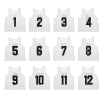 TOEPODO 12 номеров 1 для передней и задней сумки для хранения 10 цветов, пот хороший футзал местный спортивный день [NA] Детские нагрудники, штук, 12, пронумерованные, включены,