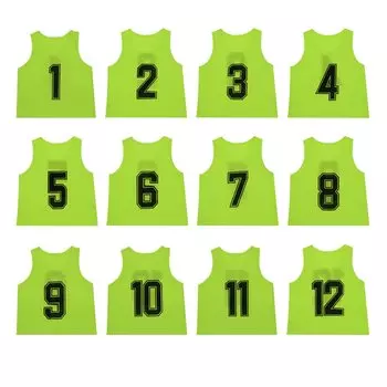 TOEPODO 12 номеров 1 спереди и сзади, номера спереди и сумка для хранения 10 цветов Sweat Good Futsal Sports Days [NA] Детские нагрудники, шт., 12,