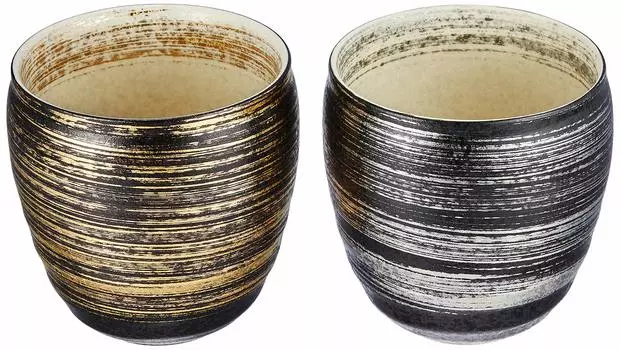 Toetsu Kiln Gold and Silver Brush Pair Shochu Cup (Fashion Box) TC06-05 золотой
