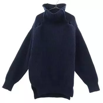 TOGA PULLA Свитер с длинным рукавом из смесовой шерсти с высоким воротником 36 Темно-синий трикотаж Женский Б/у