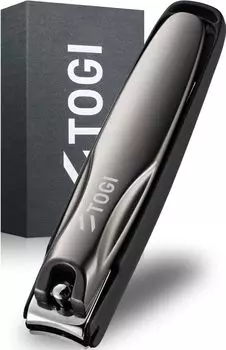 TOGI Nail Extremely Sharp Высокое качество быстро с легким изогнутым лезвием Ножницы для ногтей Gunmetal Black, Cut, [Сила резки] Кусачки, Подарок,
