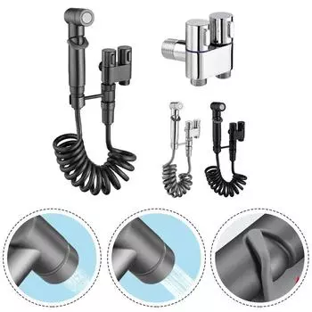 Toilet Bidet Shower Head Double Outlet Angle Valve Bathroom Accessories Bidet Toilet Companion Bathroom Shower Head