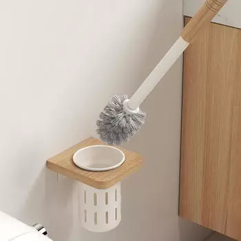 Toilet Brush and Holder, with Rack, Deep Cleaning Scrubber for Dorm