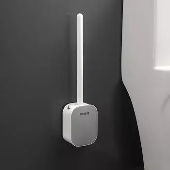 Toilet brush wall hanging household no dead ends silicone washing toilet toilet toilet squatting pit cleaning long handle toilet cleaning set artifact