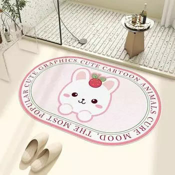 Коврик для унитаза с рисунком, впитывающий коврик для ванной, нескользящий коврик для туалета, коврик для двери, ковер для спальни, можно стирать вручную 40 * 60cm [imitation cashmere]