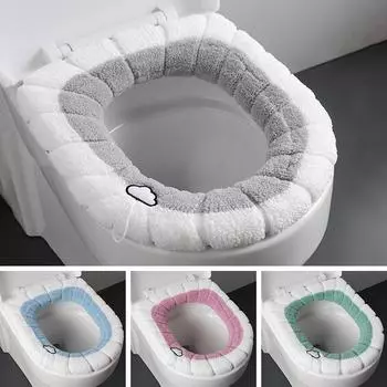 Toilet Cushion Thickened Plush O-shaped Toilet Cushion Universal Toilet Cover Plush Toilet Cover #2856