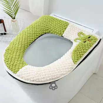 Toilet Mat 2025 New Household Winter Thickened Four Seasons Universal soft Toilet pad Cover Toilet Toilet Cushions Seat Cushions розовый