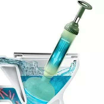 Toilet Plunger High Pressure Pump Anti Clogging Drain Cleaners Pipe Dredge Device for Bathroom Kitchen Sink Drain Clean Supplies зелёный
