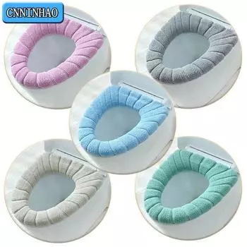 Toilet Seat Cover Mat Winter Warm Toilet Pad For Children Cushion Soft Reusable Filling Washable Closestool Warmer Accessories серый