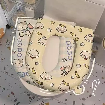 Коврик для сиденья унитаза, мягкий, прочный, с рисунком из мультфильма, чехол для сиденья унитаза, водонепроницаемый, из ЭВА, подушка для сиденья, аксессуары для ванной комнаты